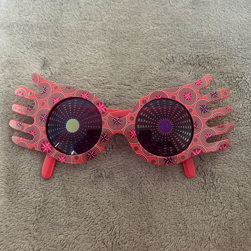 🦄HARRY POTTER Sunglasses 70s Pink Oversized Block Eyewear Cosplay Eye Frame